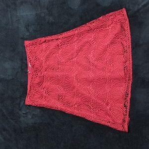 Loft Red Lace Skirt Size 0